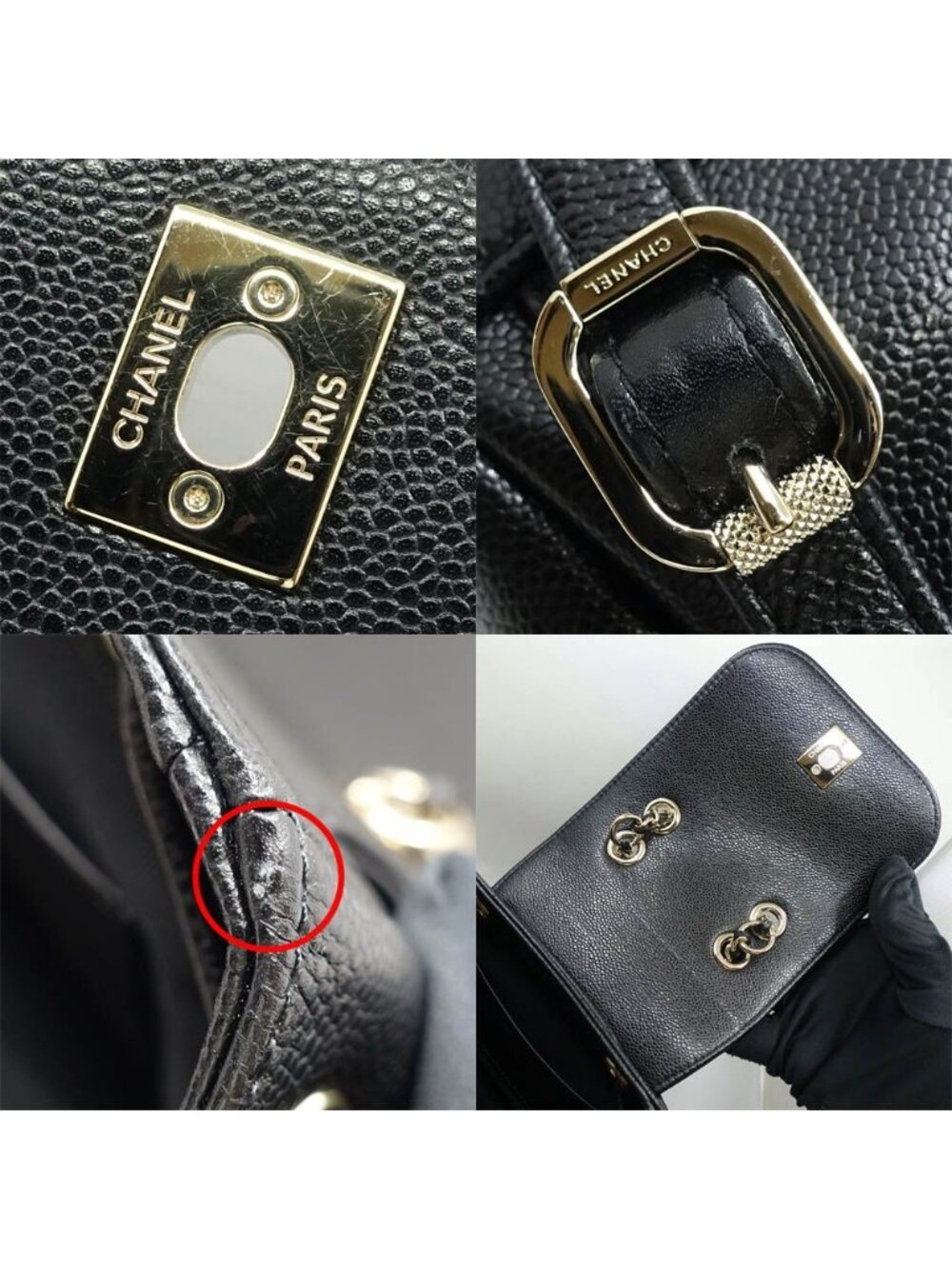 Chanel CC Logo Backpack Grained Calfskin BK - Picture 9 of 10